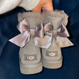 UGG Mini Bailey Bow Glimmer Charcoal Boots